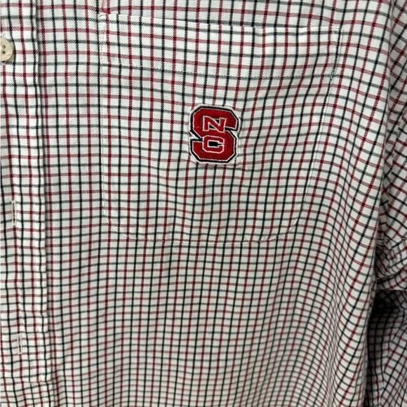 NC State Classic Checkered Button Down Shirt - Red and White by Crable - Picture 2 of 5